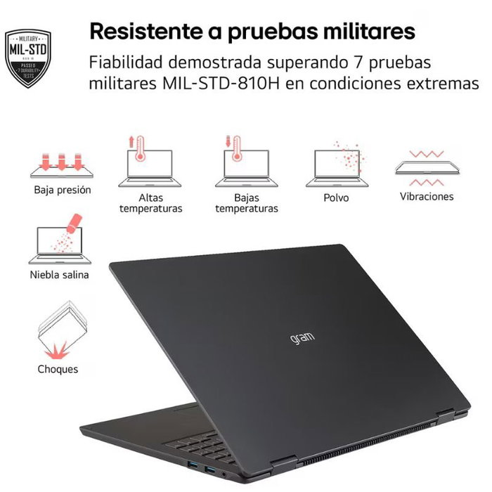 LG Gram 14Z90T-G.AD8BB Intel Core Ultra 7-255H 32GB 2TB SSD 14 WUXGA Negro